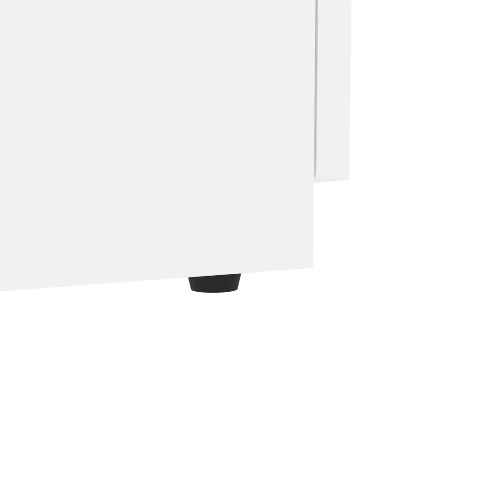 Queen Murphy Bed with Shelves (106W) in White and Walnut Grey. Picture 18