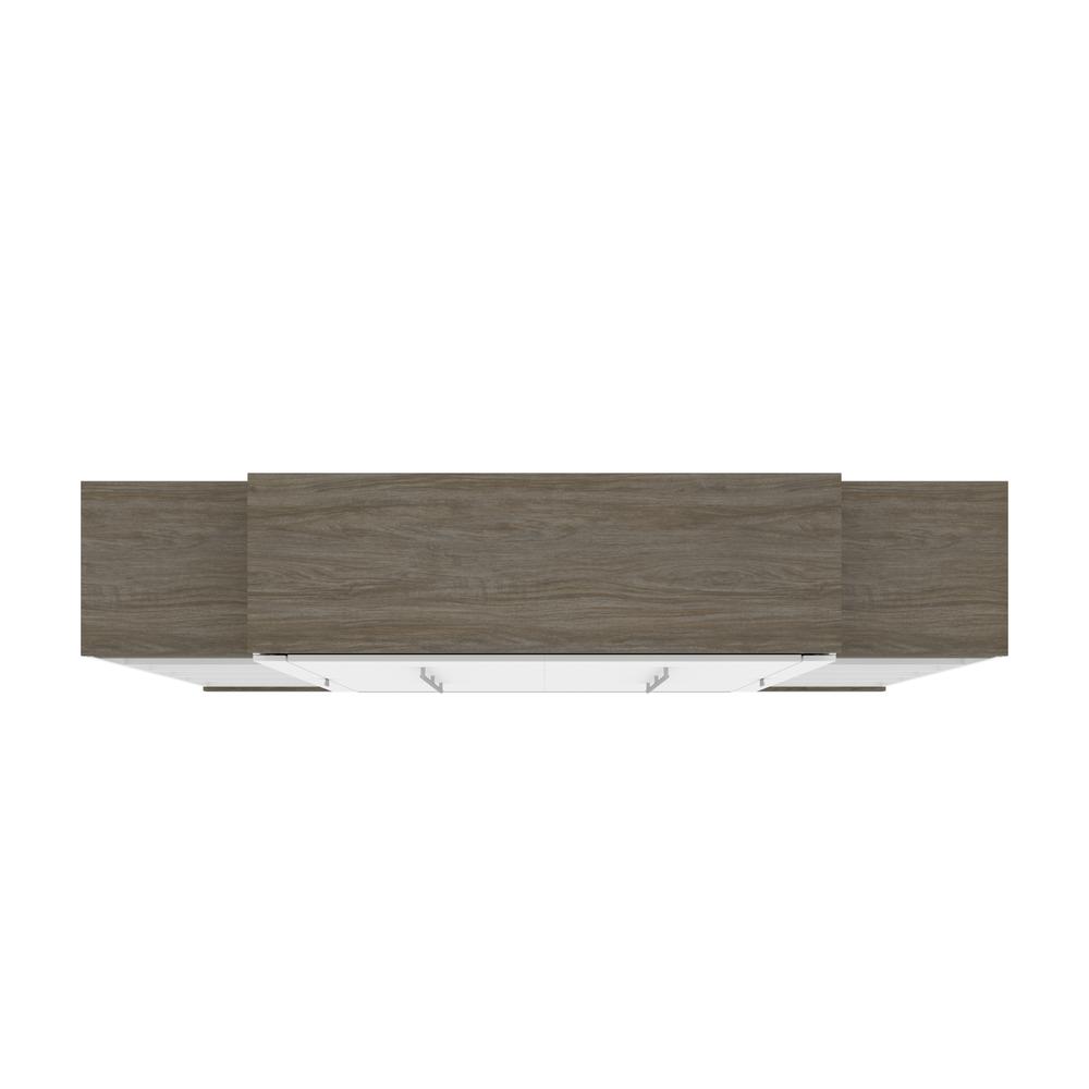 Queen Murphy Bed with Shelves (106W) in White and Walnut Grey. Picture 22