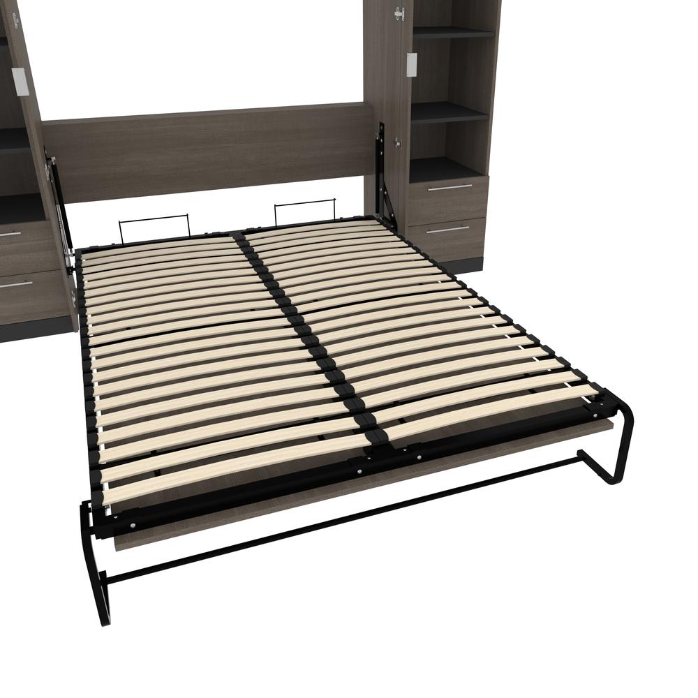 Orion Queen Murphy Bed with Shelves and Drawers (106W). Picture 16