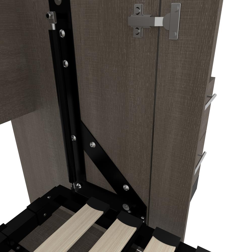 Orion Queen Murphy Bed with Shelves and Drawers (106W). Picture 17