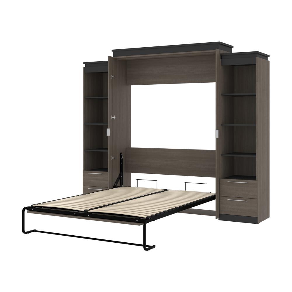 Orion Queen Murphy Bed with Shelves and Drawers (106W). Picture 23