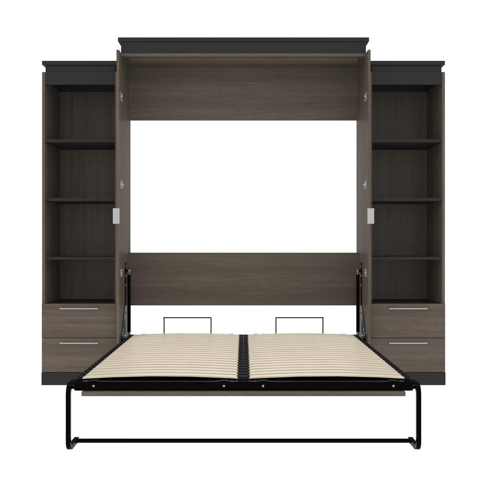 Orion Queen Murphy Bed with Shelves and Drawers (106W). Picture 25