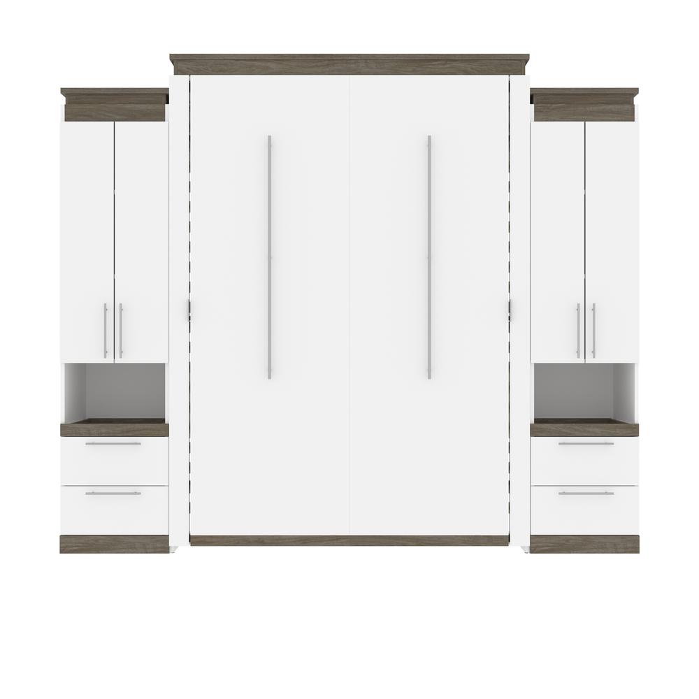 Orion Queen Murphy Bed with Storage Cabinets and Pull-Out Shelves (106W). Picture 2