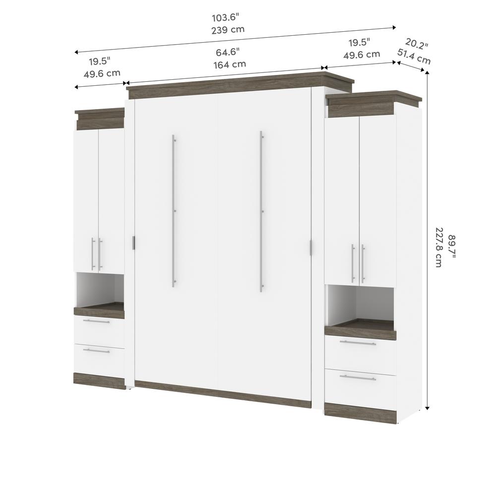 Orion Queen Murphy Bed with Storage Cabinets and Pull-Out Shelves (106W). Picture 10