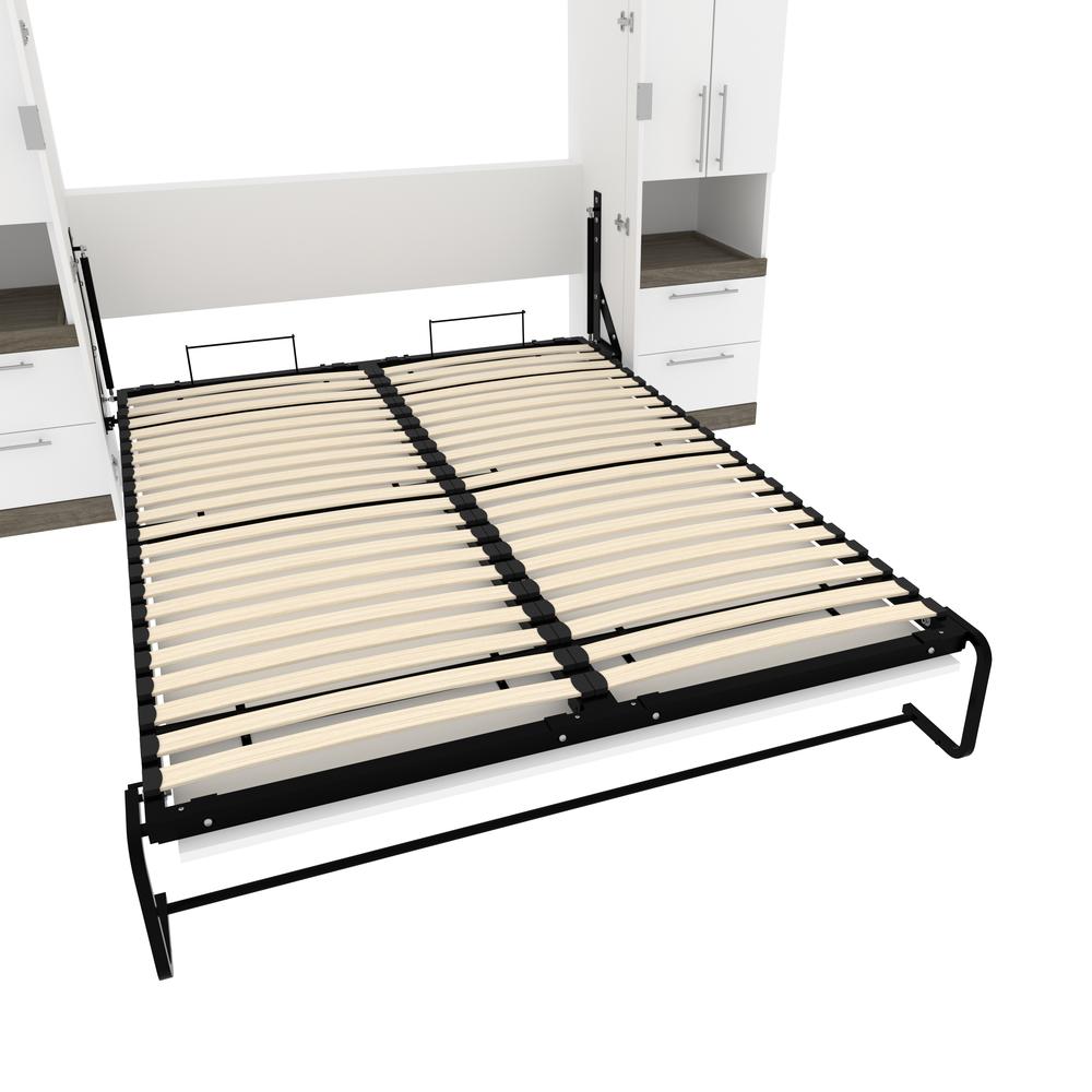 Orion Queen Murphy Bed with Storage Cabinets and Pull-Out Shelves (106W). Picture 16