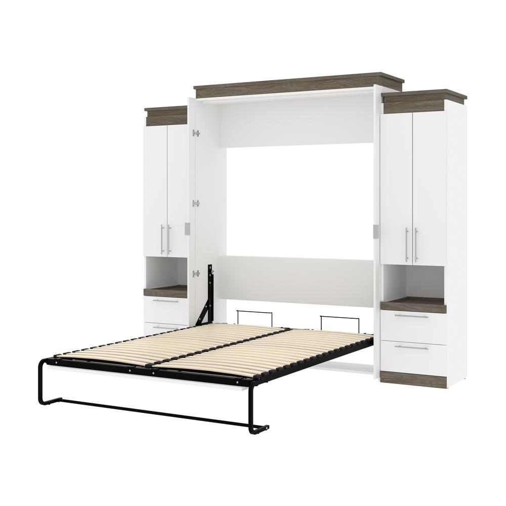 Orion Queen Murphy Bed with Storage Cabinets and Pull-Out Shelves (106W). Picture 23
