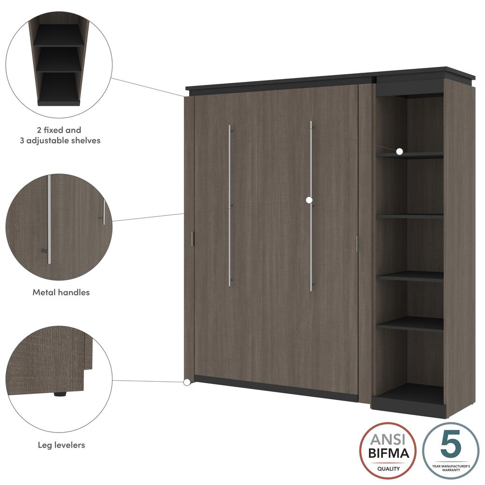 Orion Full Murphy Bed with Shelves (81W). Picture 6