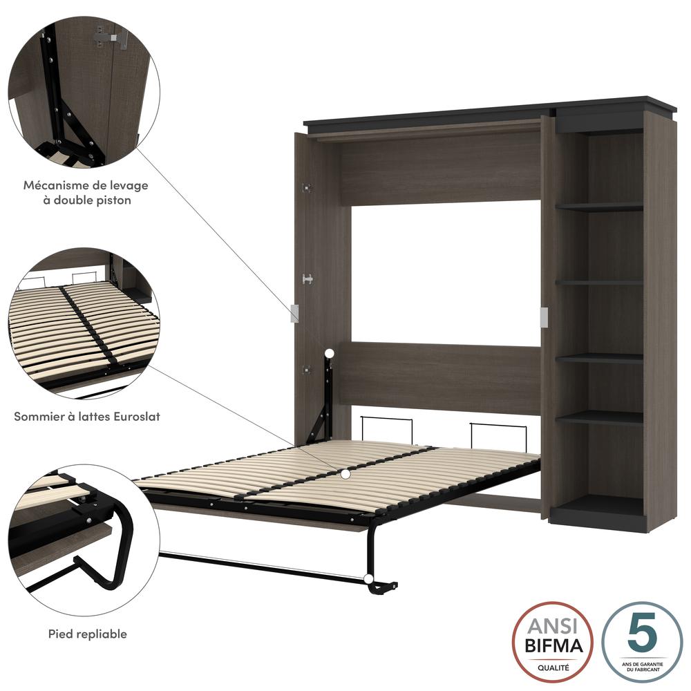 Orion Full Murphy Bed with Shelves (81W). Picture 9
