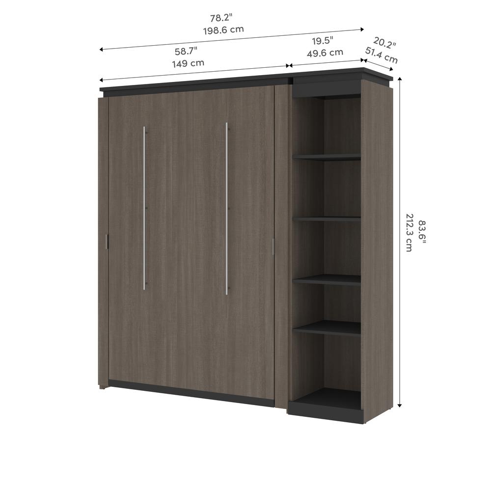 Orion Full Murphy Bed with Shelves (81W). Picture 10