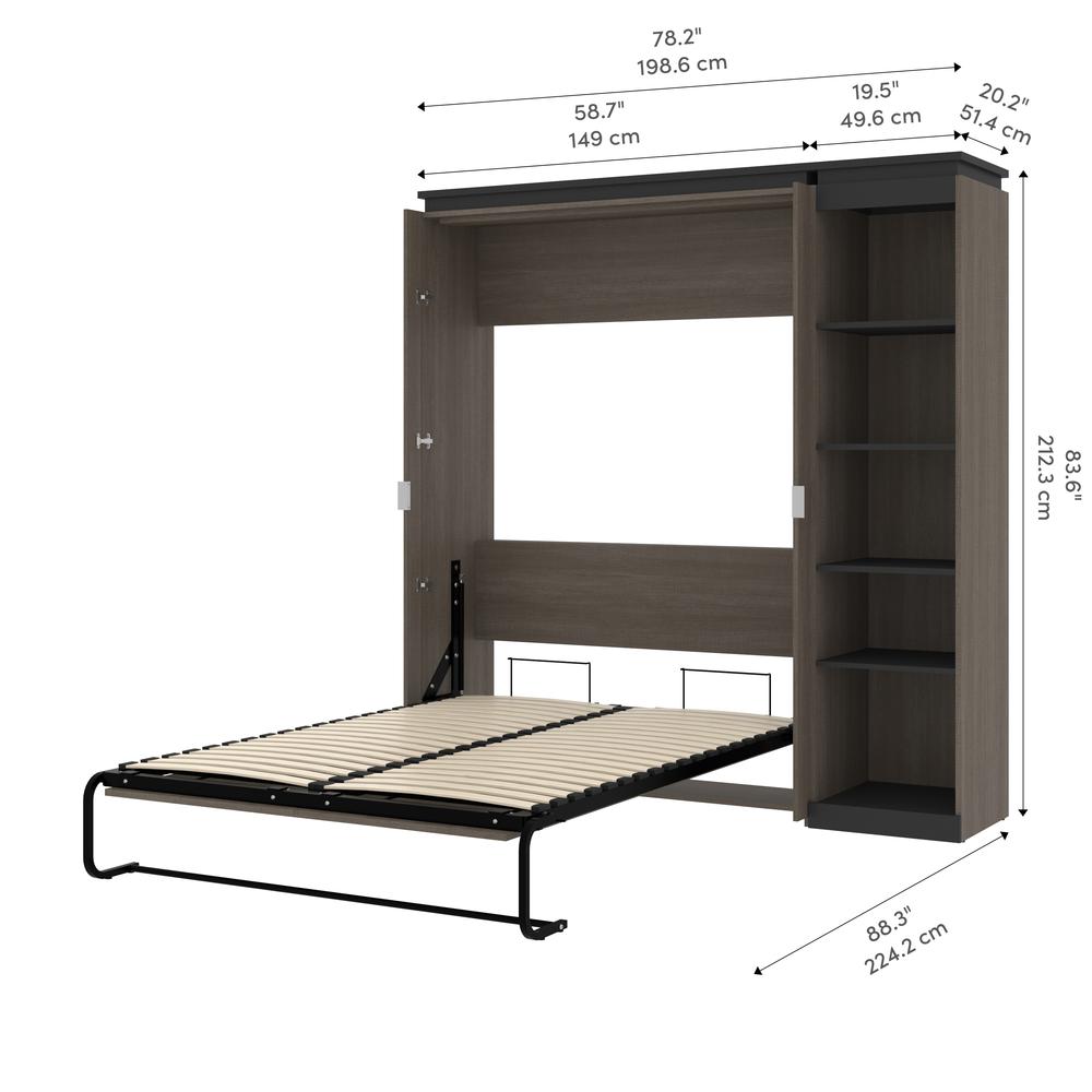 Orion Full Murphy Bed with Shelves (81W). Picture 11