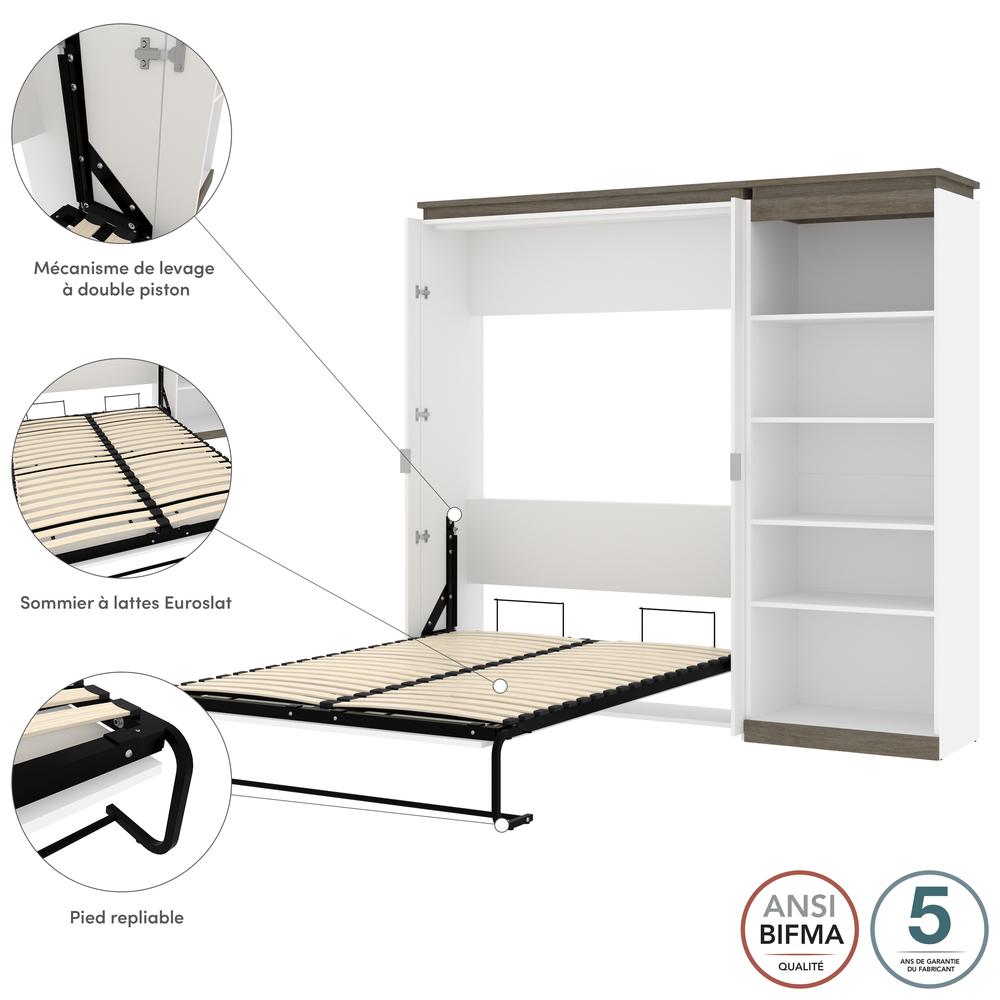 Orion Full Murphy Bed with Shelves (91W). Picture 9