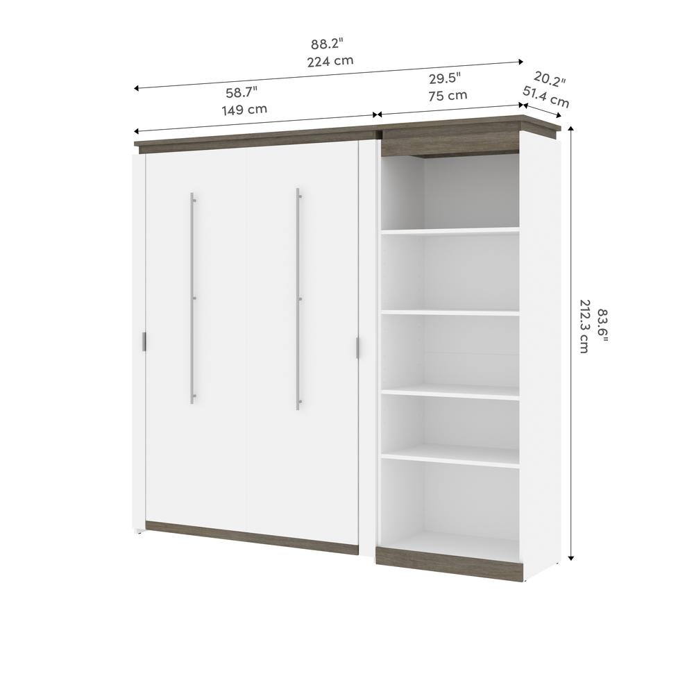 Orion Full Murphy Bed with Shelves (91W). Picture 11