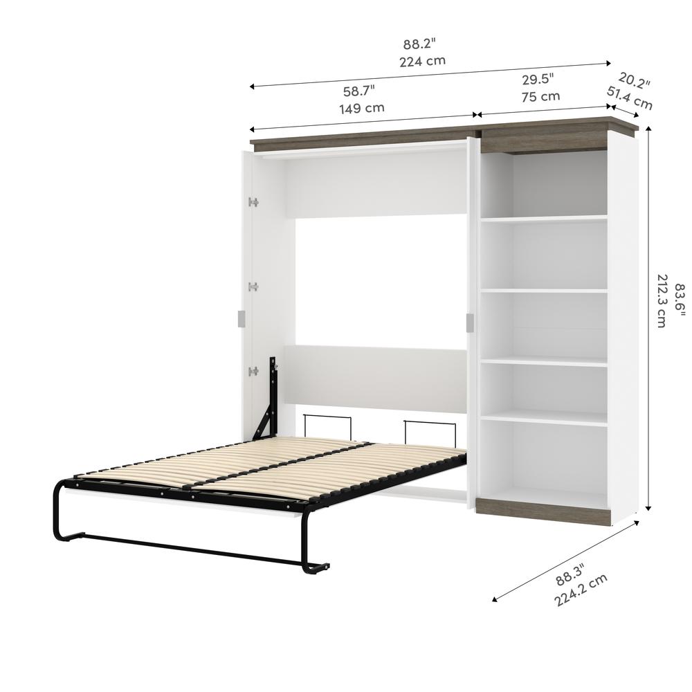 Orion Full Murphy Bed with Shelves (91W). Picture 12