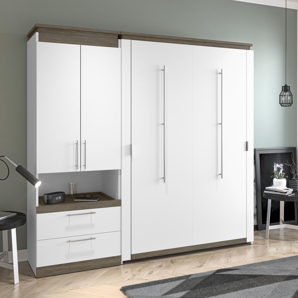 Orion Full Murphy Bed with Storage Cabinet and Pull-Out Shelf (91W). Picture 4