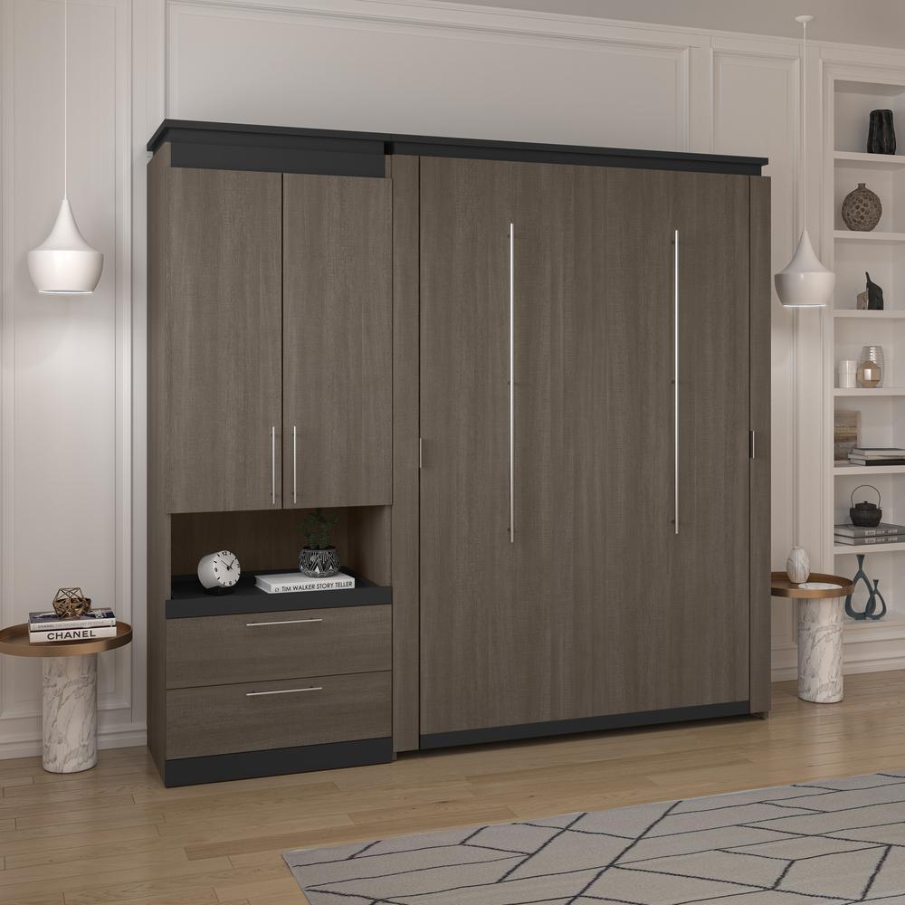 Orion Full Murphy Bed with Storage Cabinet and Pull-Out Shelf (91W). Picture 3