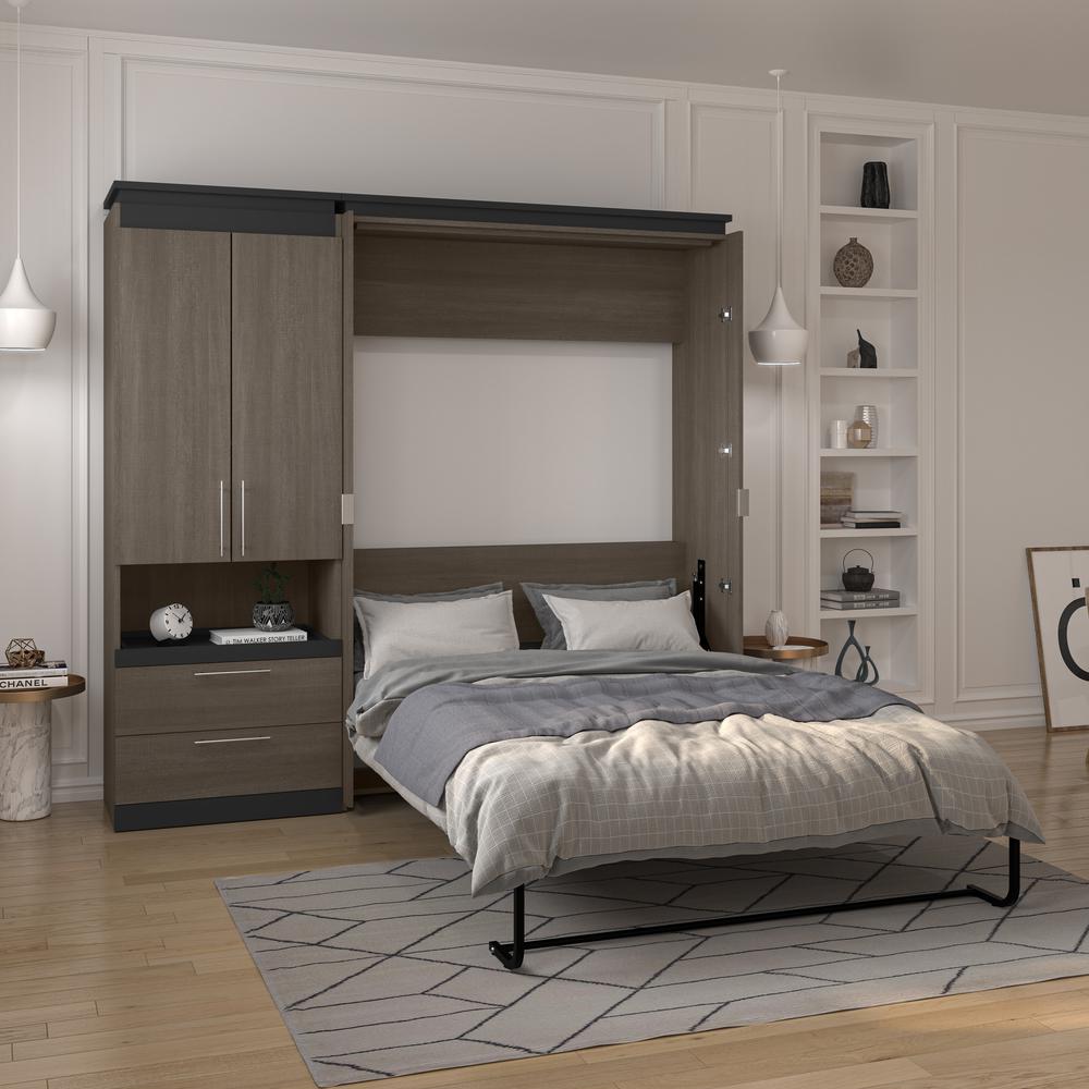Orion Full Murphy Bed with Storage Cabinet and Pull-Out Shelf (91W). Picture 4