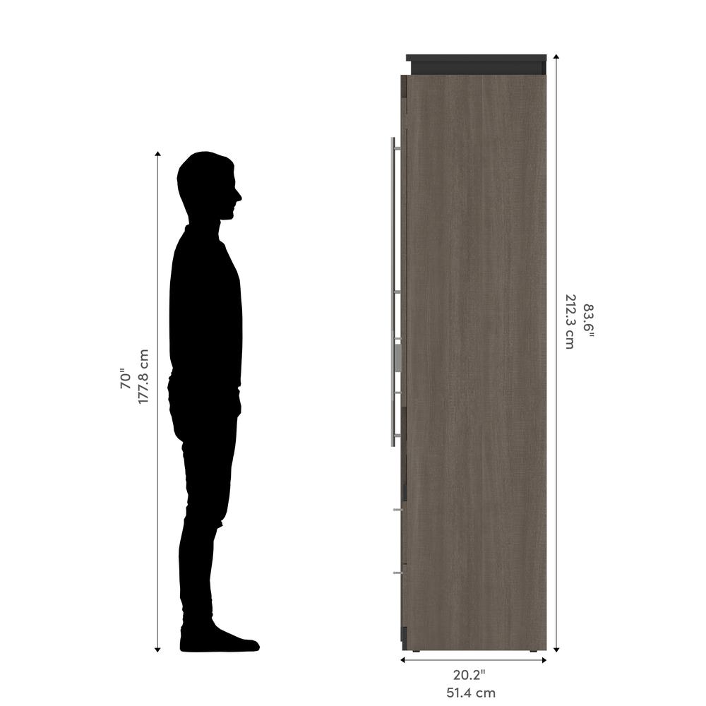 Orion Full Murphy Bed with Storage Cabinet and Pull-Out Shelf (91W). Picture 11