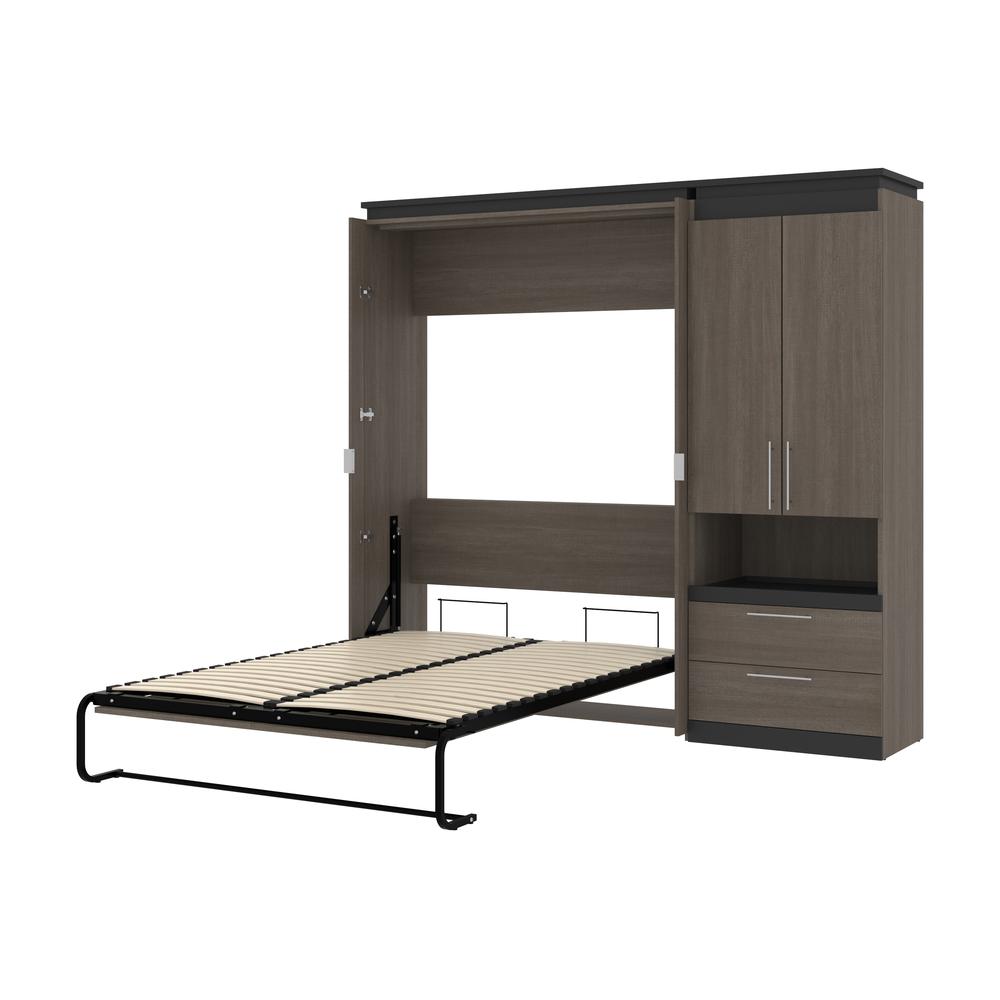 Orion Full Murphy Bed with Storage Cabinet and Pull-Out Shelf (91W). Picture 22
