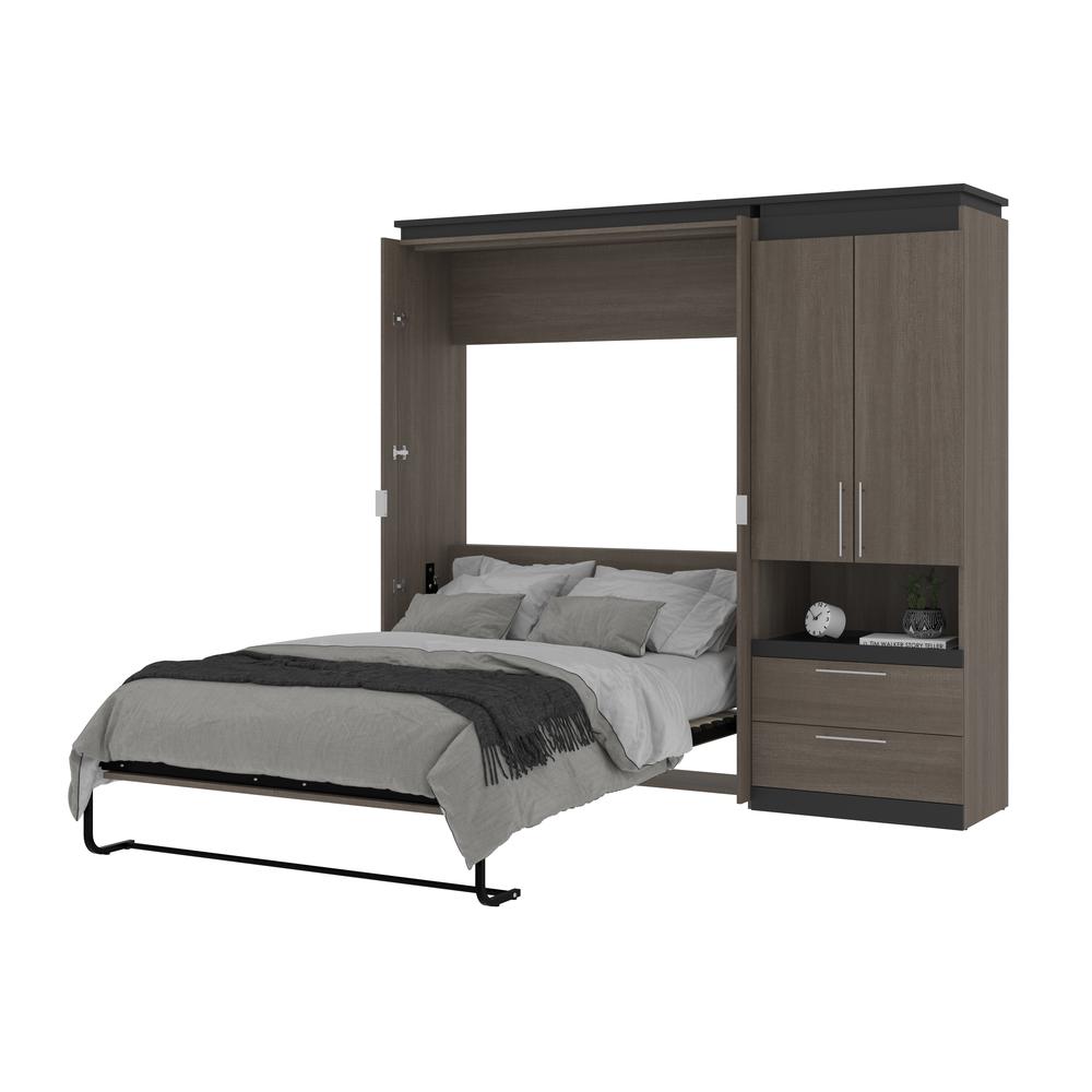 Orion Full Murphy Bed with Storage Cabinet and Pull-Out Shelf (91W). Picture 23