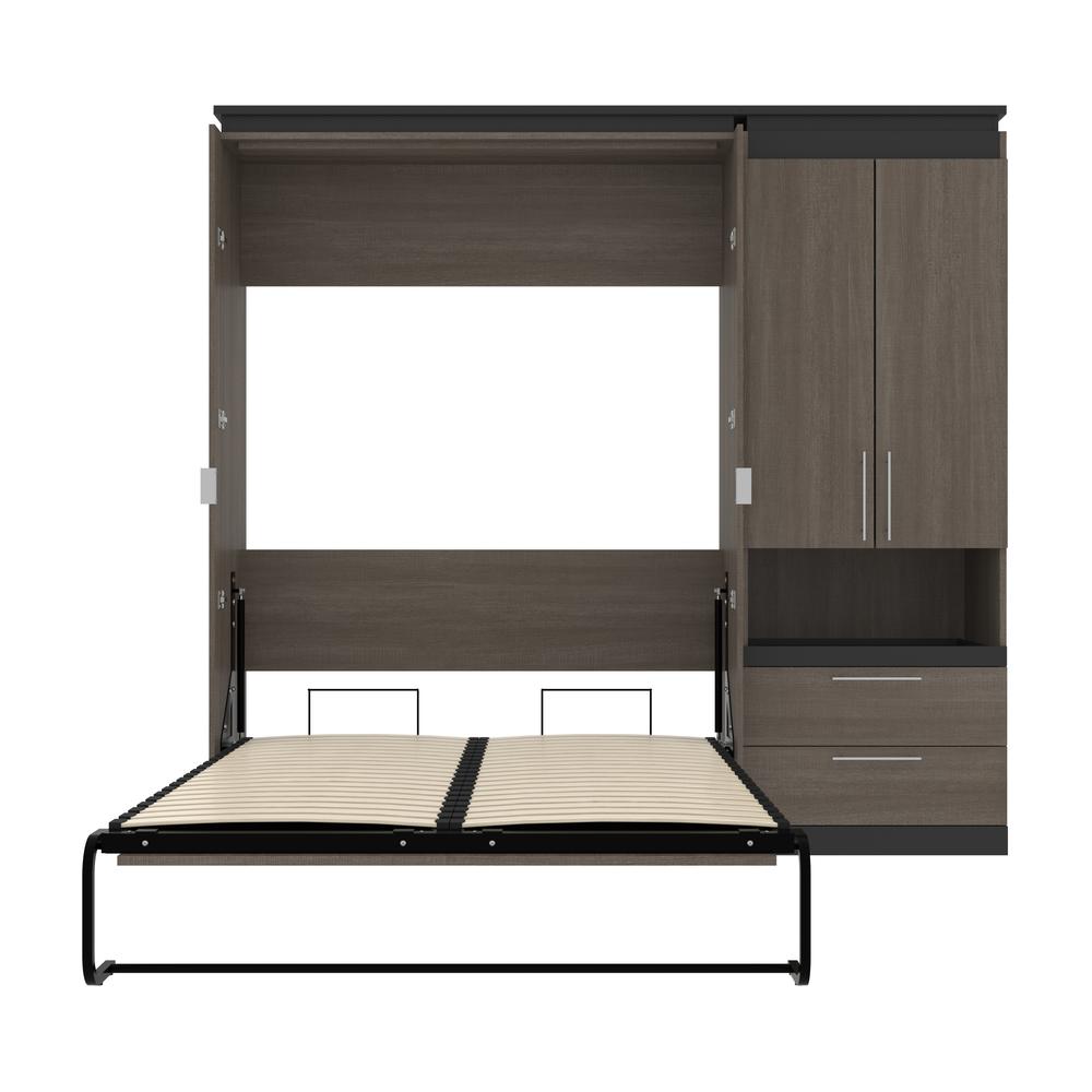 Orion Full Murphy Bed with Storage Cabinet and Pull-Out Shelf (91W). Picture 24