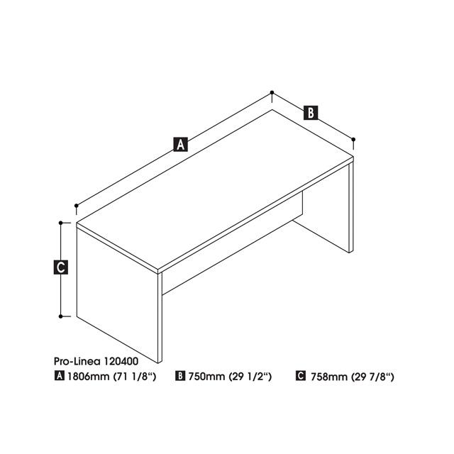Pro-Linea Executive Desk in White. Picture 2