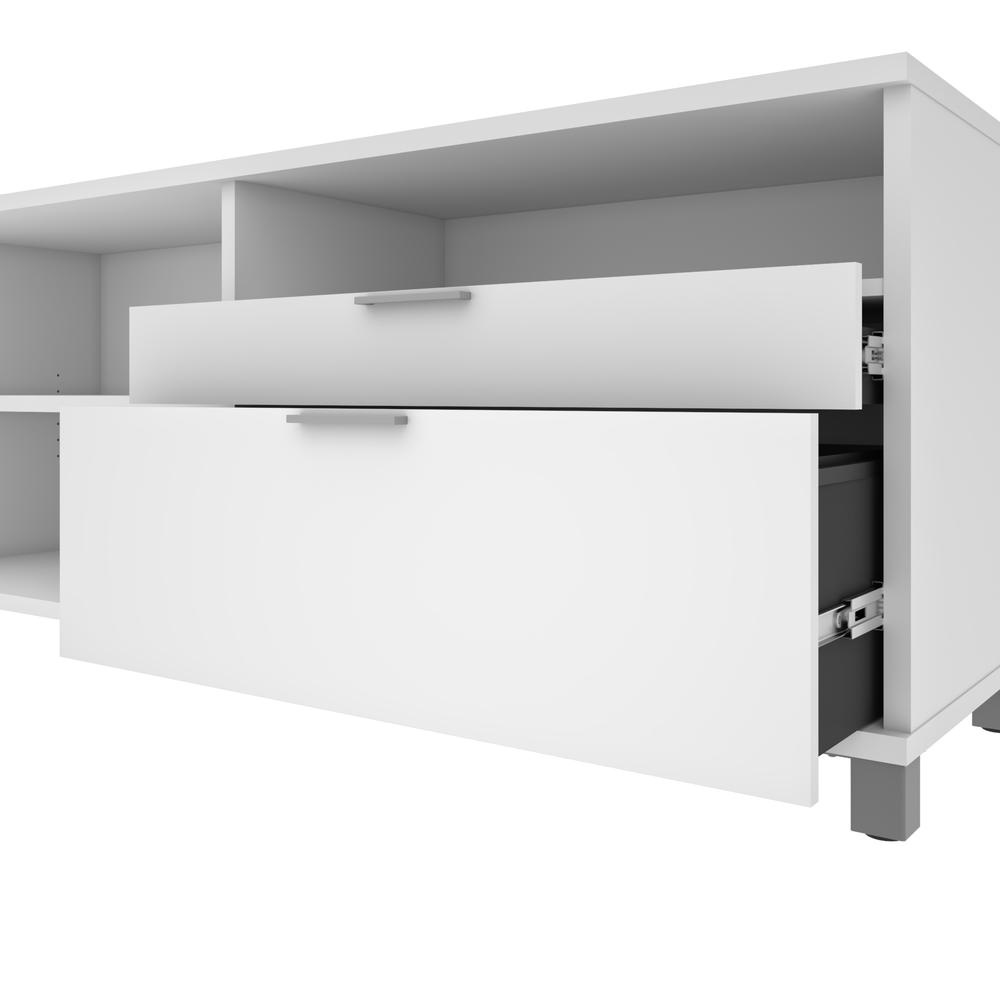 Bestar Pro-Linea 72W Credenza with 2 Drawers , White. Picture 9