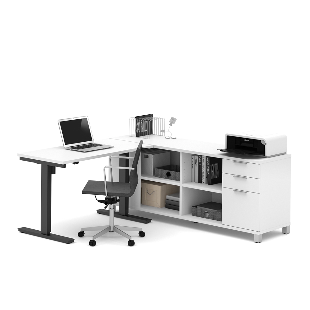 72W L-Shaped Standing Desk. Picture 2