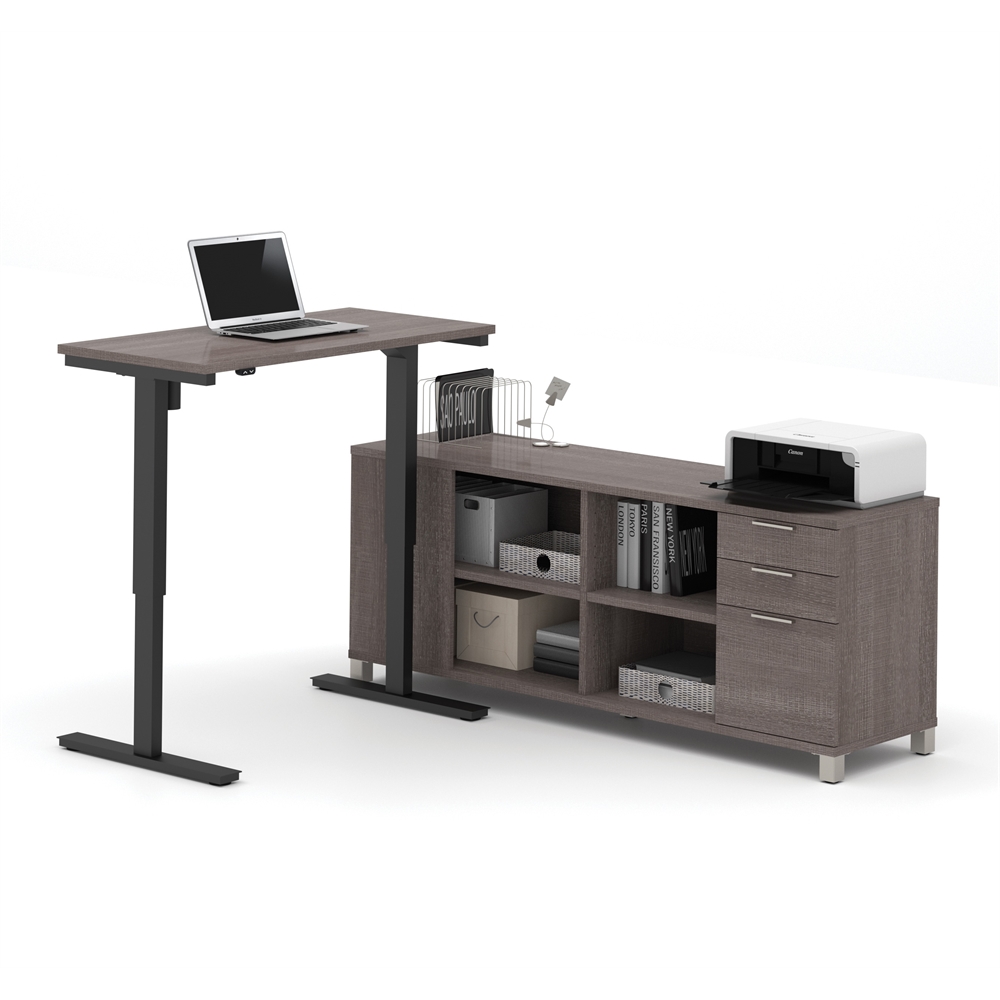 72W L-Shaped Standing Desk. Picture 1