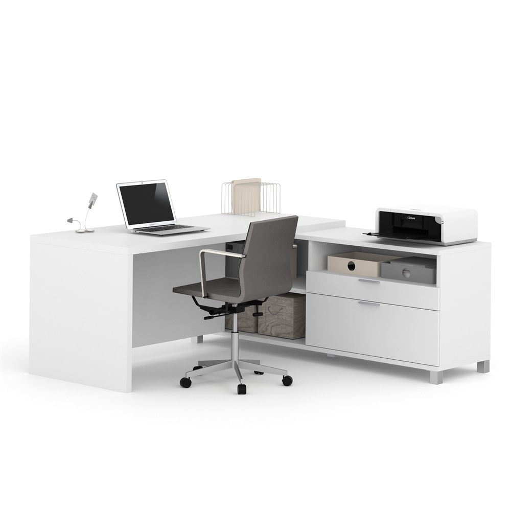 72W L-Shaped Office Desk. Picture 1