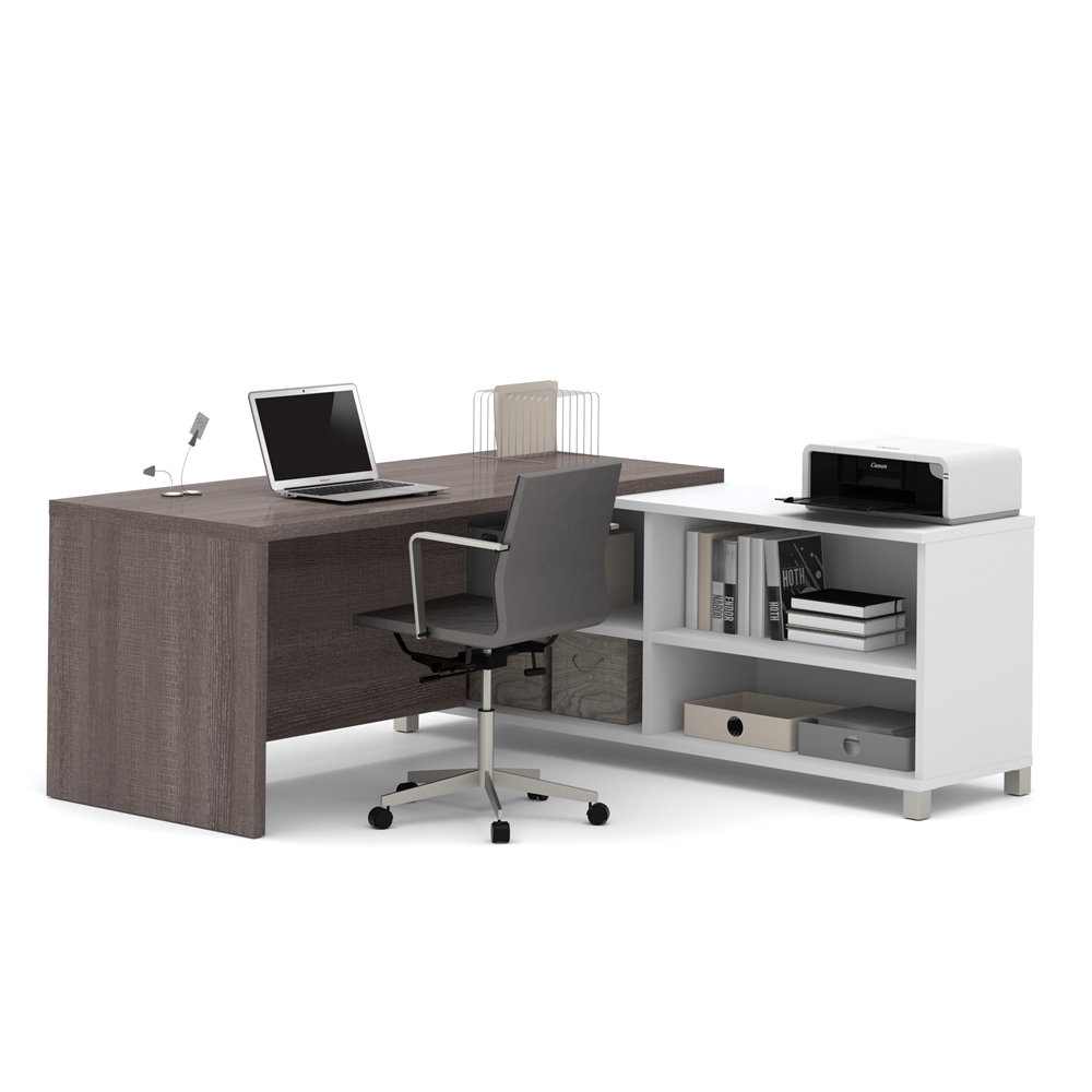 72W L-Shaped Computer Desk. Picture 1