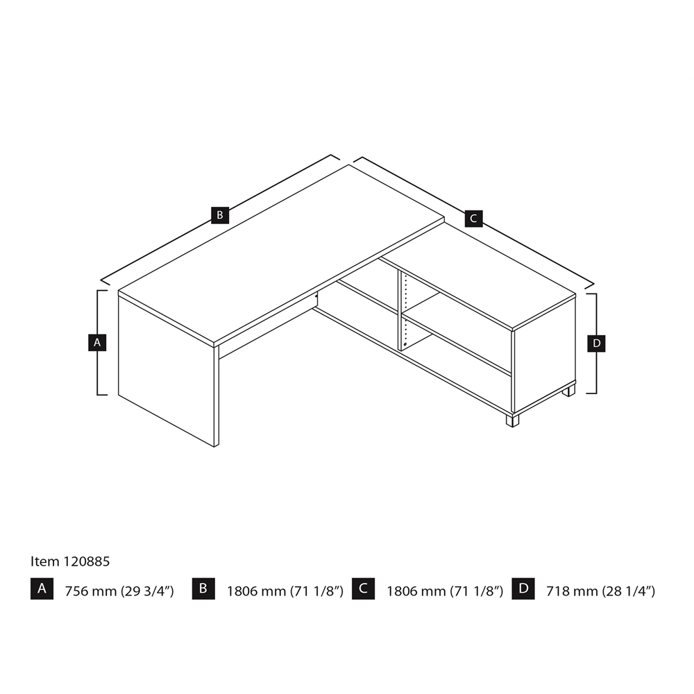 72W L-Shaped Computer Desk. Picture 4