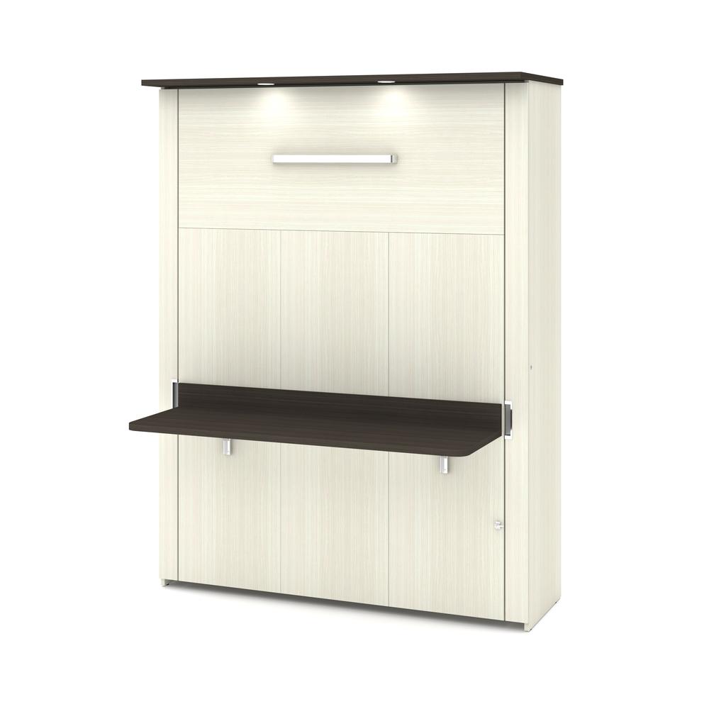 Lumina Queen Murphy Bed with Desk and 2 Storage Cabinets (114W). Picture 1