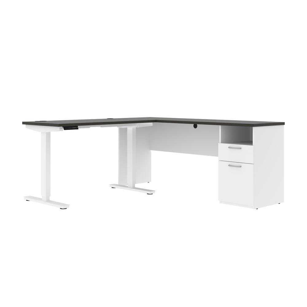 72W L-Shaped Electric Standing Desk. Picture 1