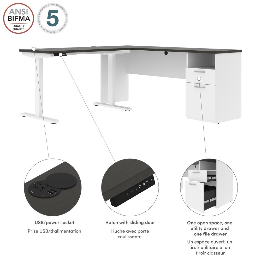 72W L-Shaped Electric Standing Desk. Picture 11