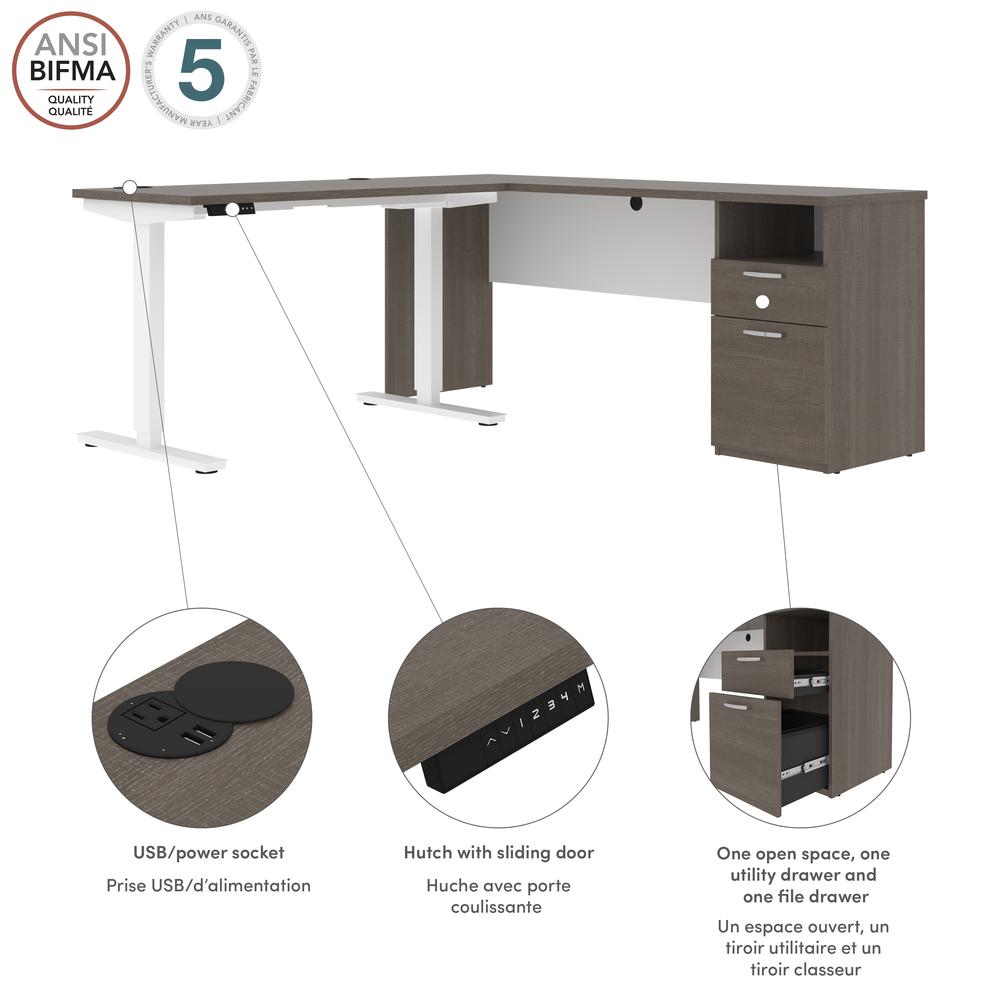 72W L-Shaped Electric Standing Desk. Picture 9