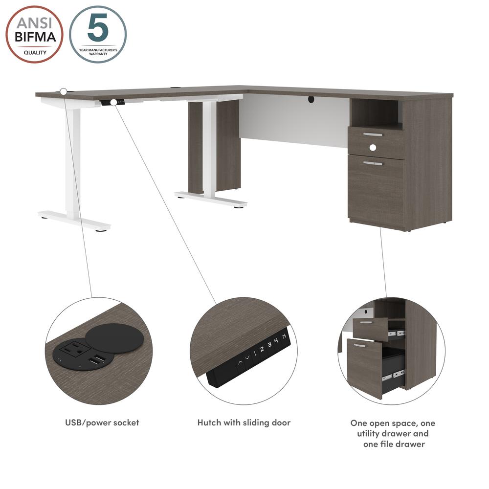 72W L-Shaped Electric Standing Desk. Picture 10