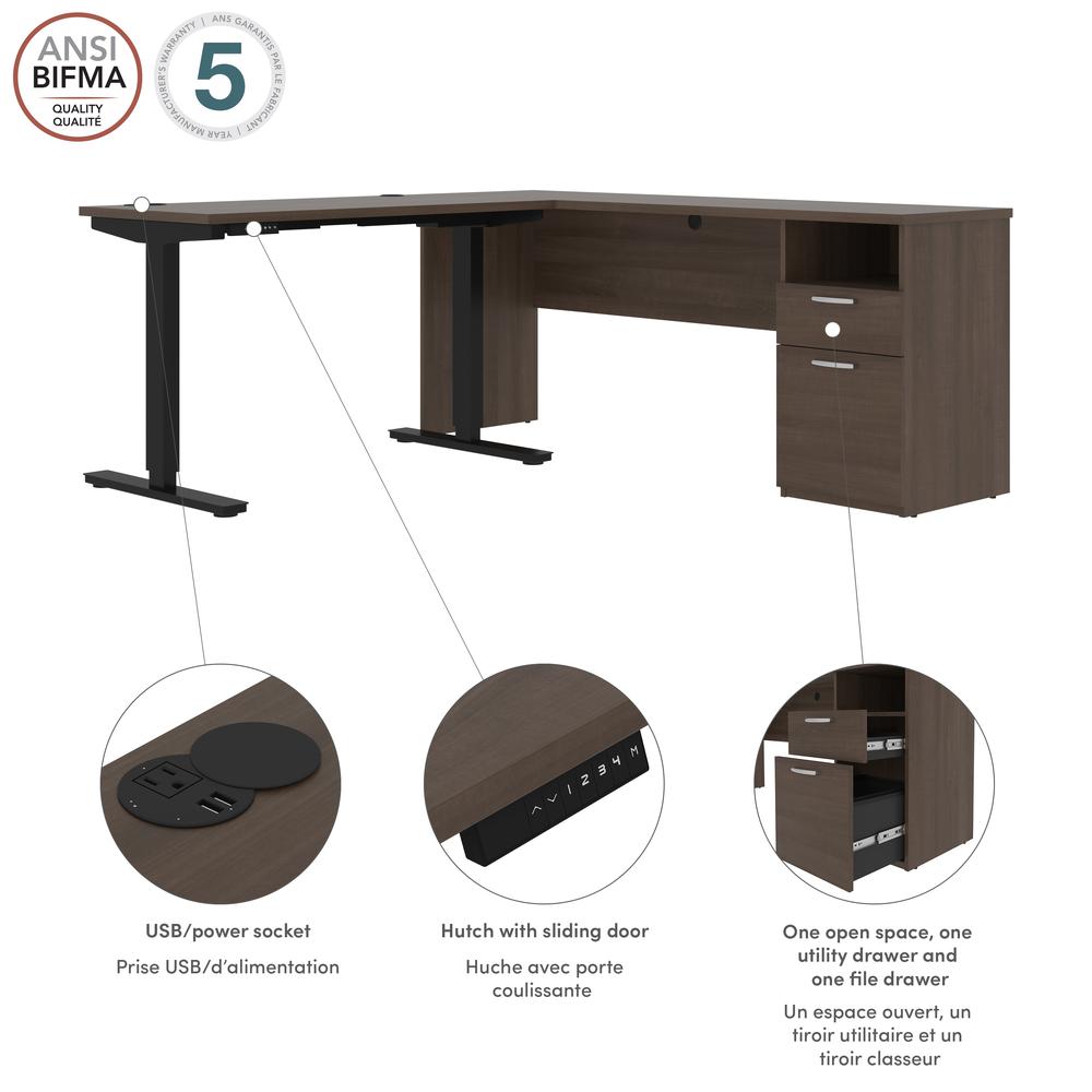 72W L-Shaped Electric Standing Desk. Picture 9