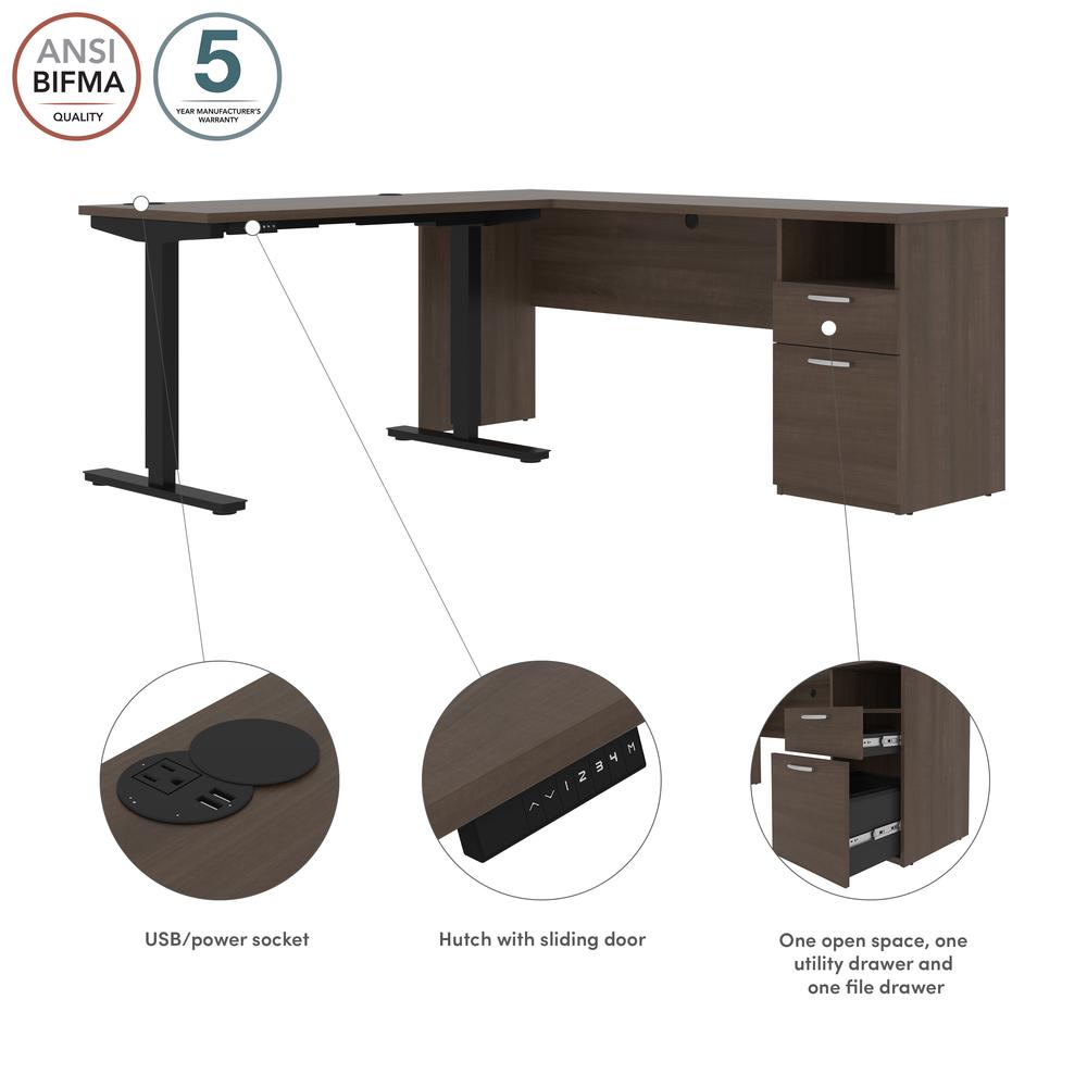 72W L-Shaped Electric Standing Desk. Picture 10