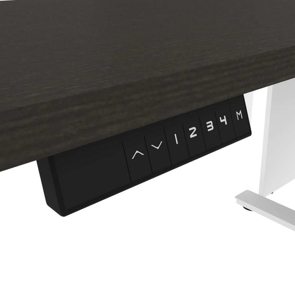 72W L-Shaped Standing Desk with Bookcase and File Cabinet. Picture 8