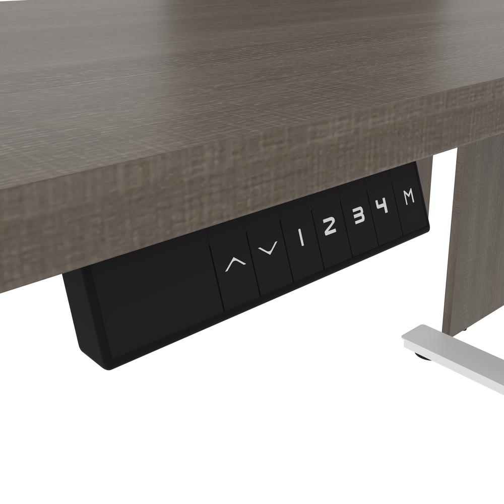 72W L-Shaped Standing Desk with Bookcase and File Cabinet. Picture 10