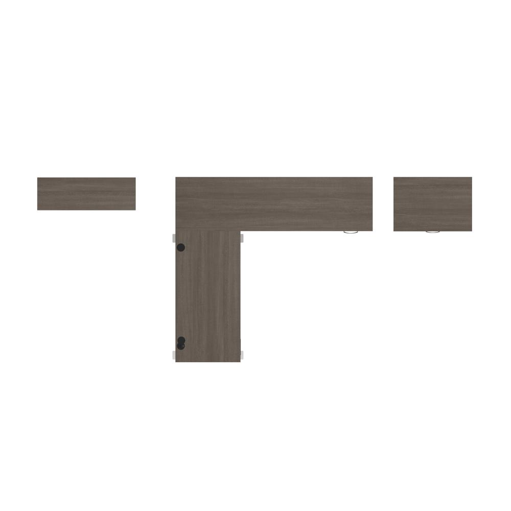 72W L-Shaped Standing Desk with Bookcase and File Cabinet. Picture 5