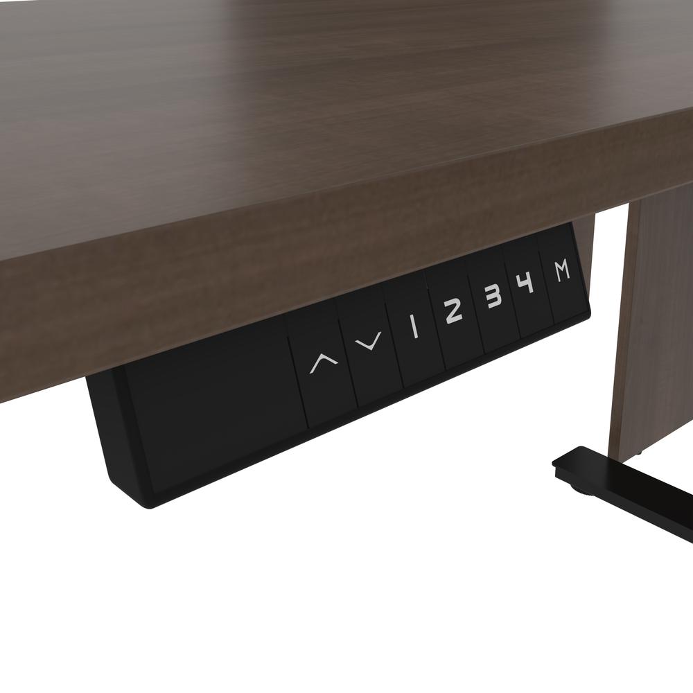 72W L-Shaped Standing Desk with Bookcase and File Cabinet. Picture 12