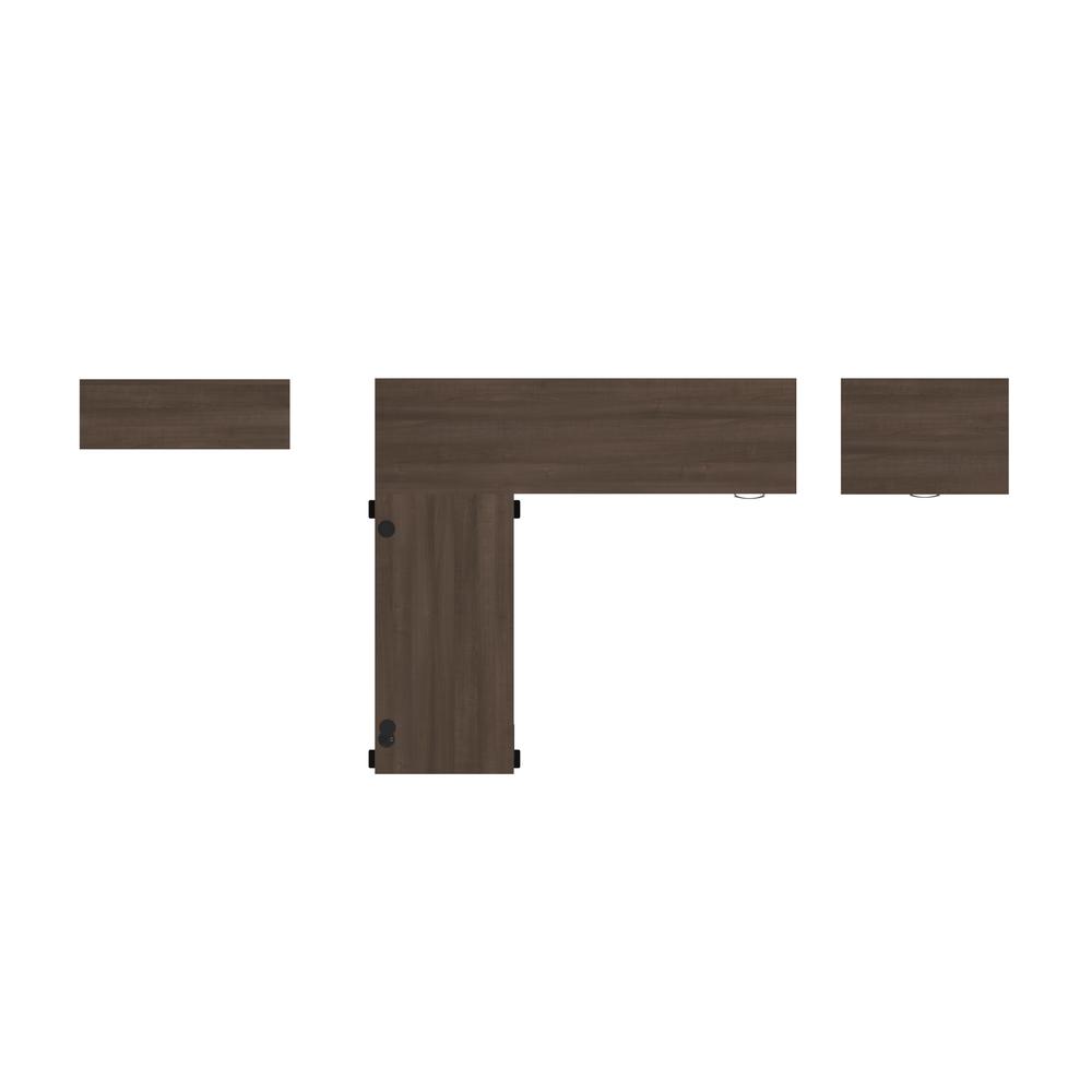 72W L-Shaped Standing Desk with Bookcase and File Cabinet. Picture 3