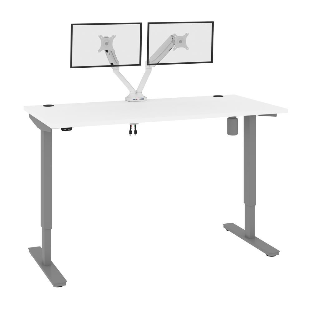 60W x 30D Standing Desk with Dual Monitor Arm. Picture 1