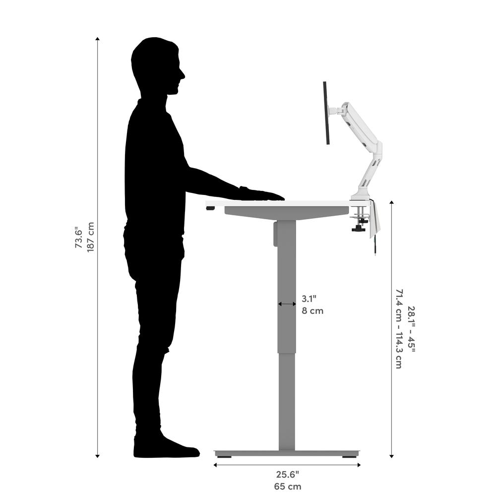 60W x 30D Standing Desk with Dual Monitor Arm. Picture 7