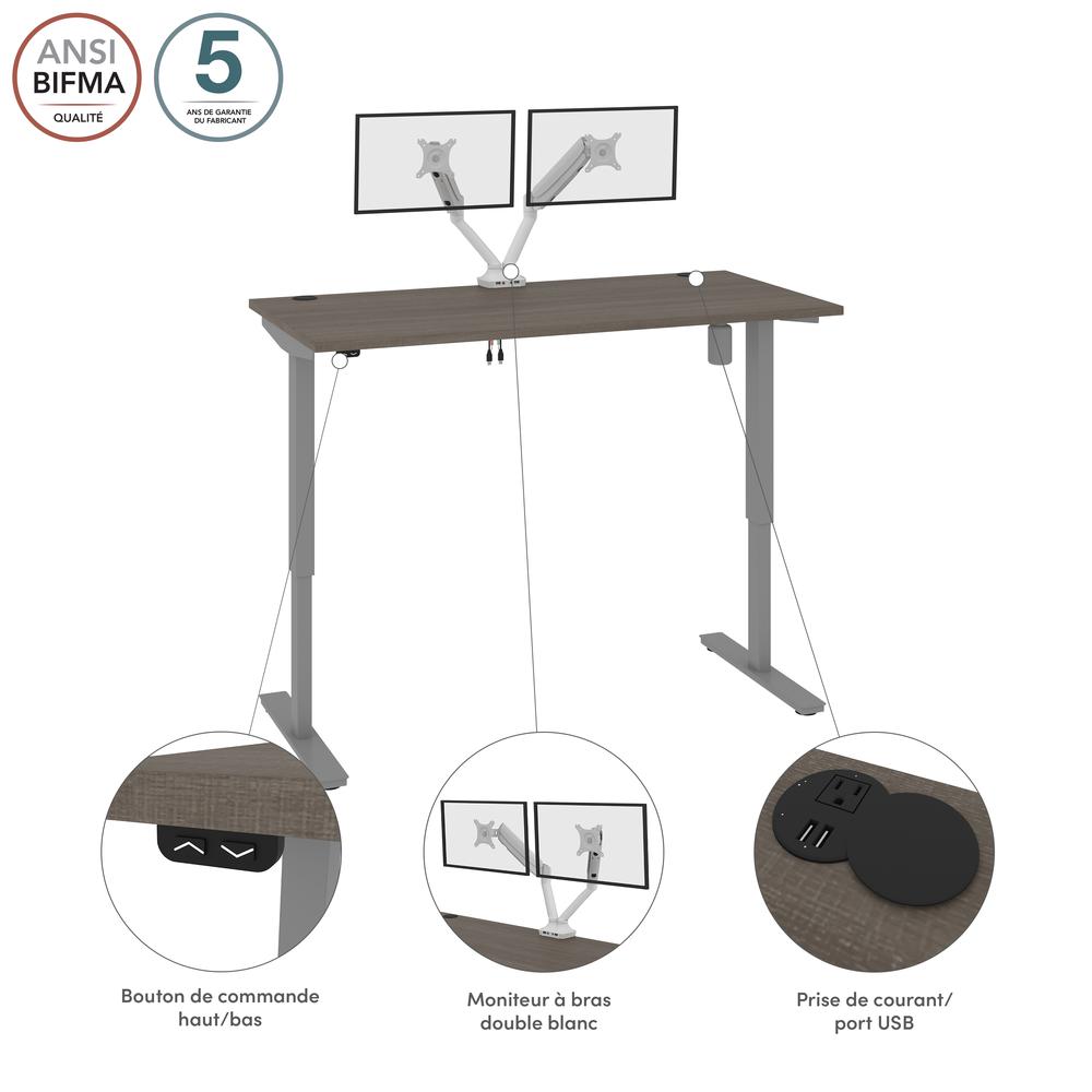 60W x 30D Standing Desk with Dual Monitor Arm. Picture 10