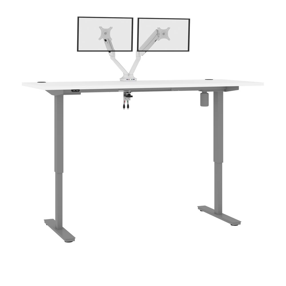 72W x 30D Standing Desk with Dual Monitor Arm. Picture 1