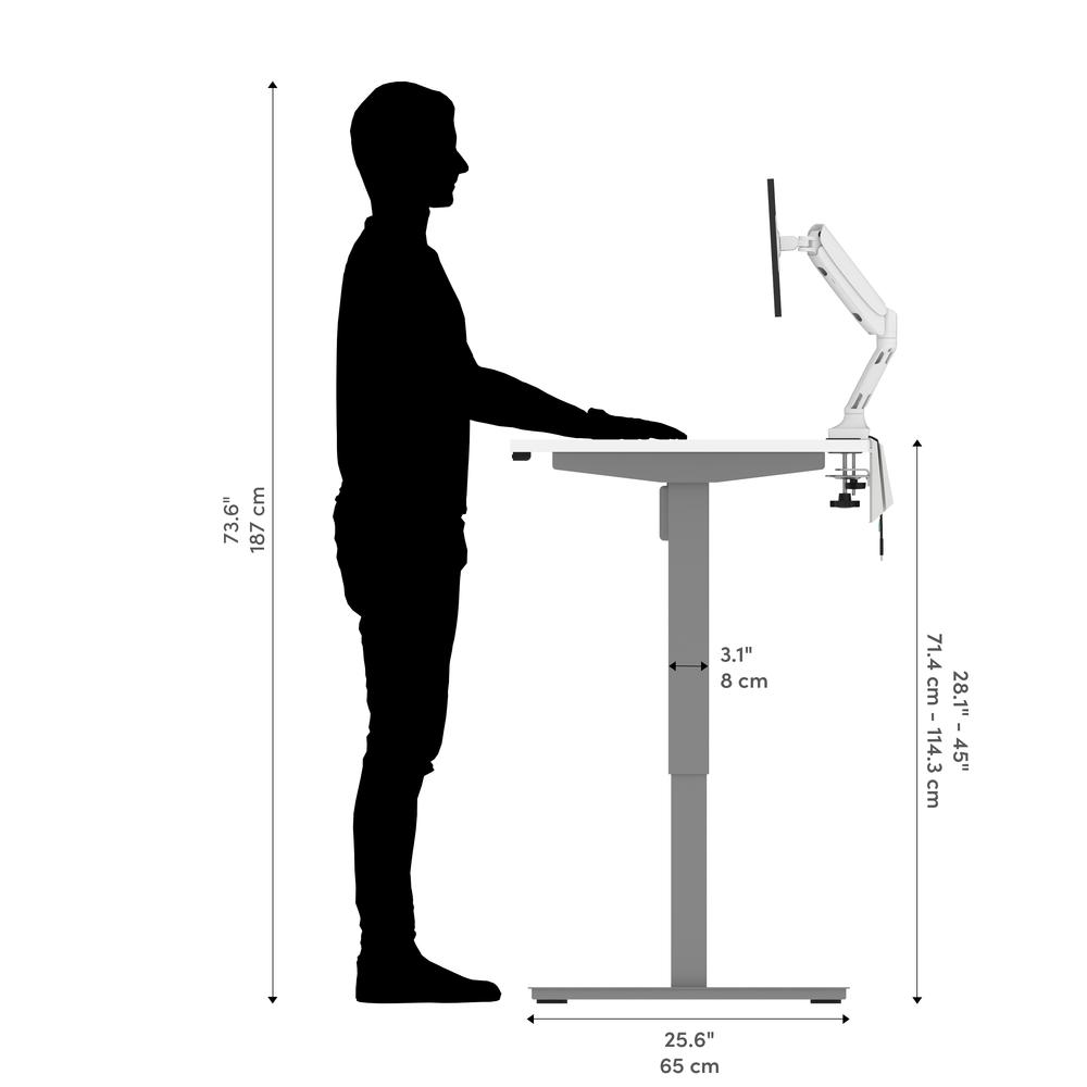 72W x 30D Standing Desk with Dual Monitor Arm. Picture 9