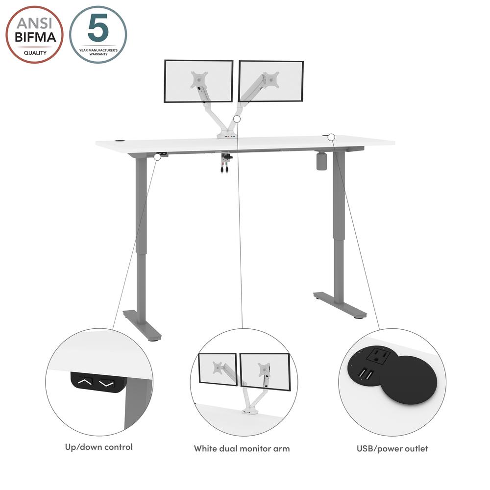 72W x 30D Standing Desk with Dual Monitor Arm. Picture 13