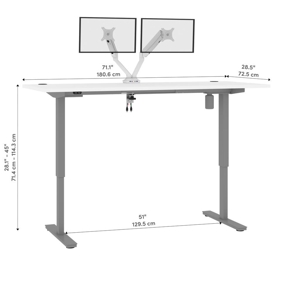 72W x 30D Standing Desk with Dual Monitor Arm. Picture 14